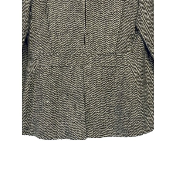 Vintage Foxmoor Wool 3 Button Herringbone Blazer Jacket Pleated Back Lined 13/14 - Picture 6 of 12